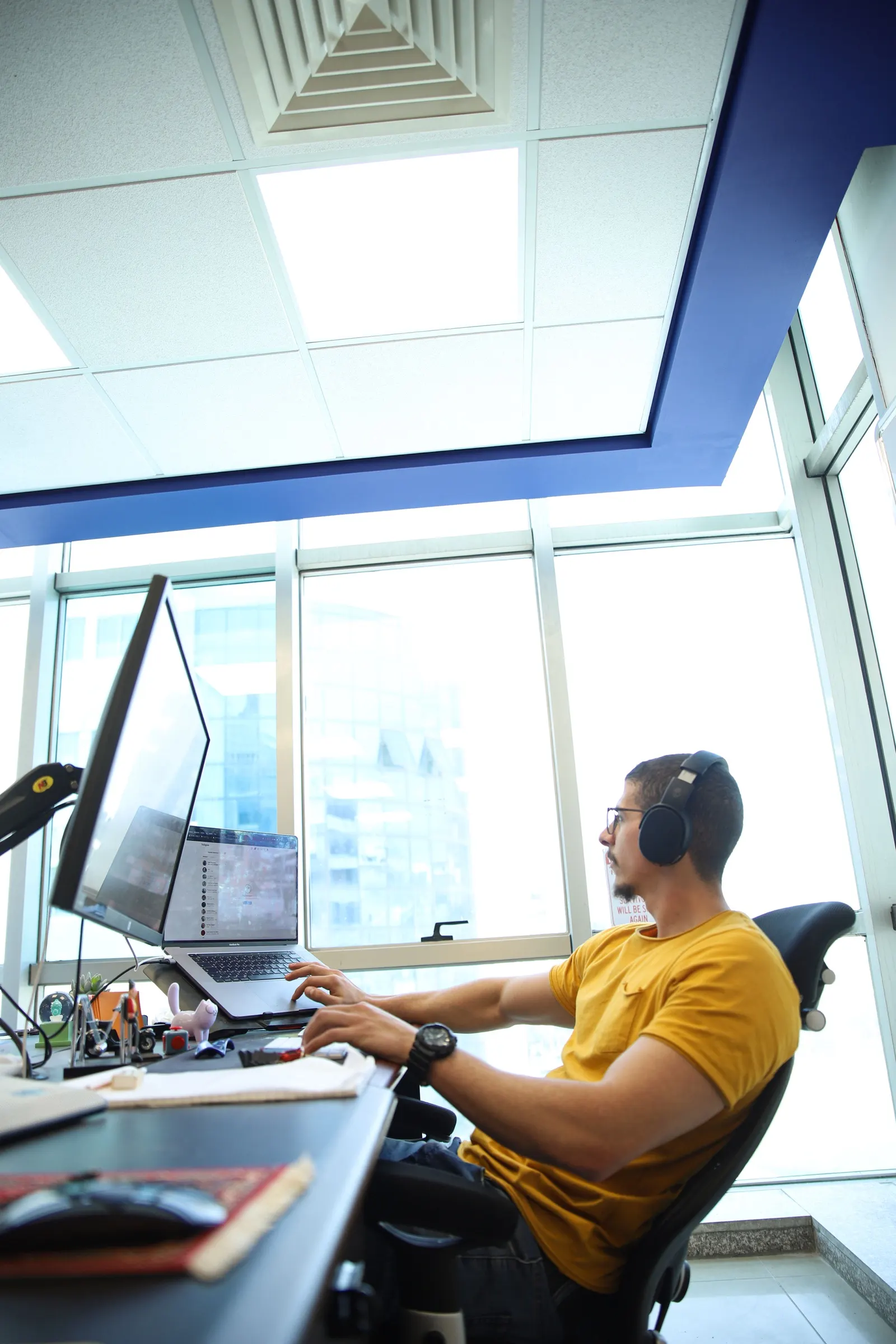 developer at his desk