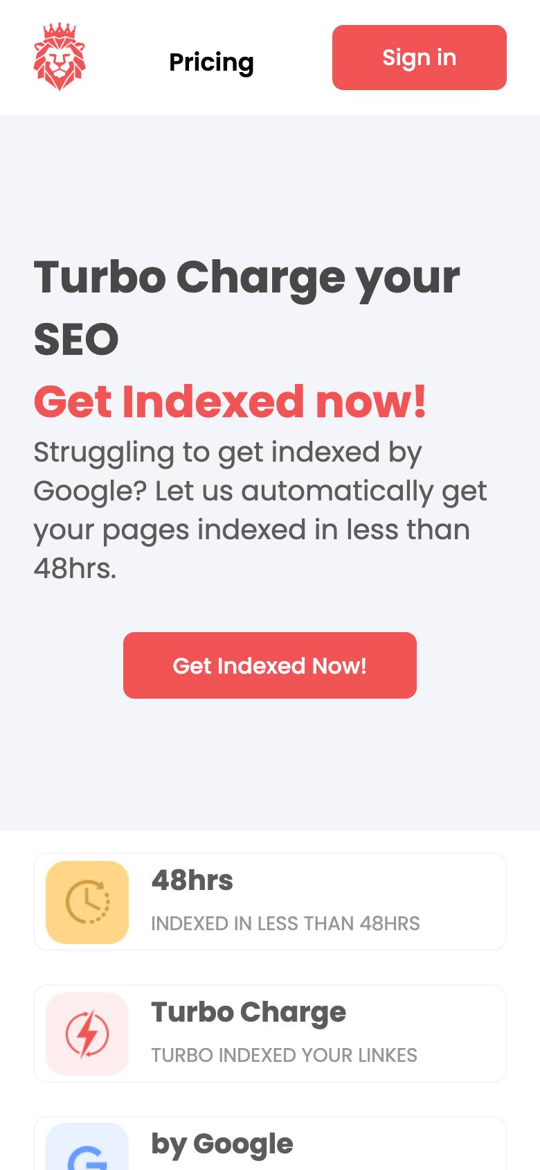 Lionindexer — mobile